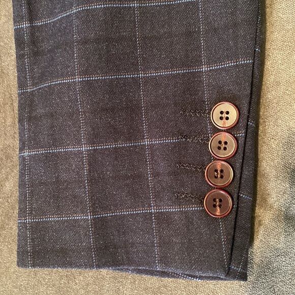 Men’s Plaid 2 Piece Suit Single Breasted One Button Size 40 Jacket 38 Pants NWT - Picture 8 of 12